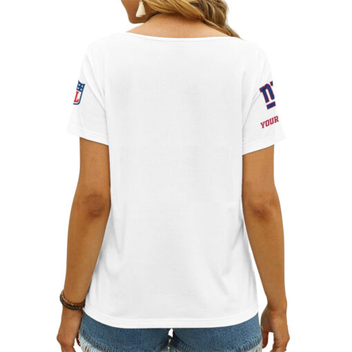 New York Giants Personalized V-neck Women T-shirt AGCWTS229