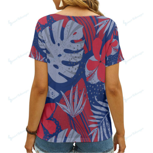 New York Giants Summer V-neck Women T-shirt 1