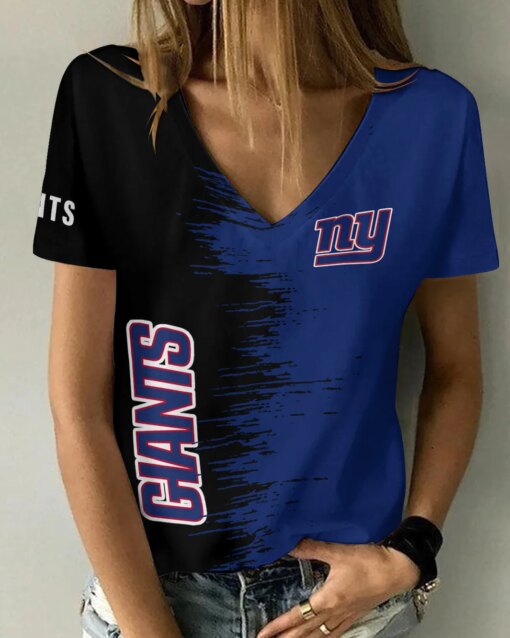 New York Giants Summer V-neck Women T-shirt BG20