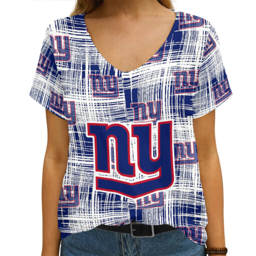 New York Giants V-neck Women T-shirt AGC61