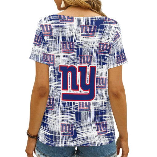 New York Giants V-neck Women T-shirt AGC61