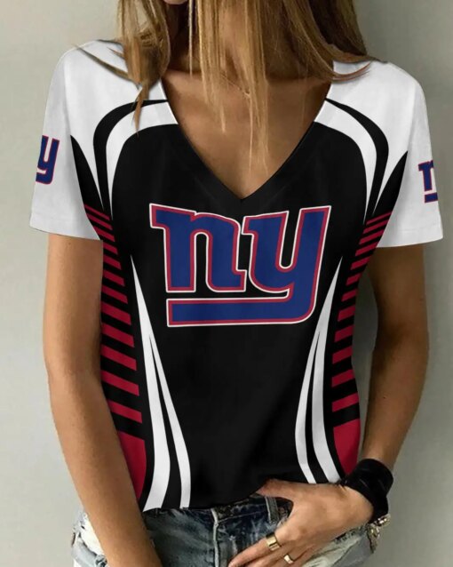 New York Giants V-neck Women T-shirt BG831