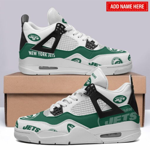 New York Jets Personalized AJ4 Sneaker BGAJ4S356