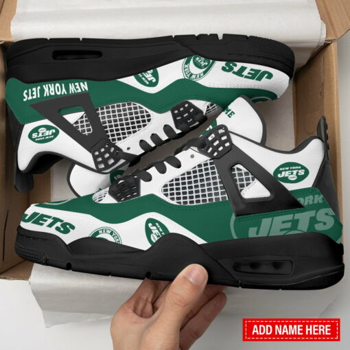 New York Jets Personalized AJ4 Sneaker BGAJ4S356