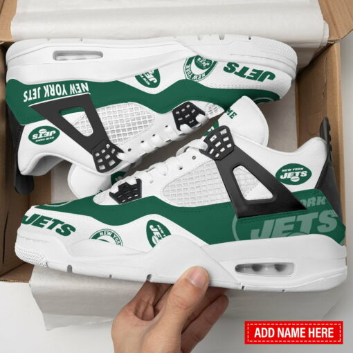 New York Jets Personalized AJ4 Sneaker BGAJ4S356