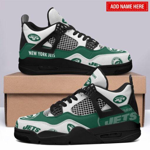 New York Jets Personalized AJ4 Sneaker BGAJ4S356