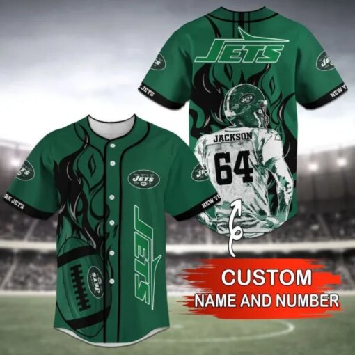 New York Jets Personalized Baseball Jersey BG35