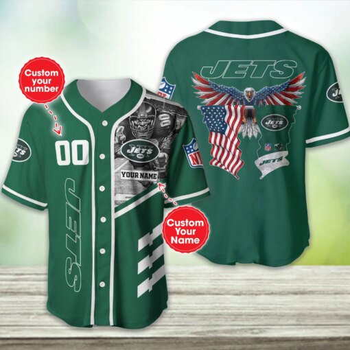 New York Jets Personalized Baseball Jersey BG412