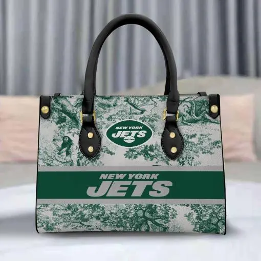 New York Jets Personalized Leather Hand Bag BB317