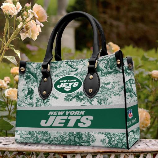 New York Jets Personalized Leather Hand Bag BB317