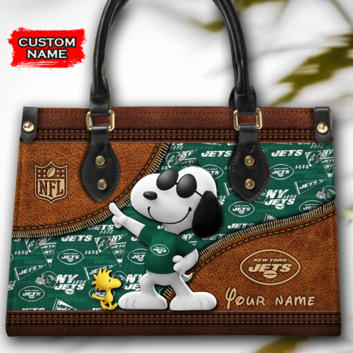 New York Jets Personalized Leather Hand Bag BBLTHB560