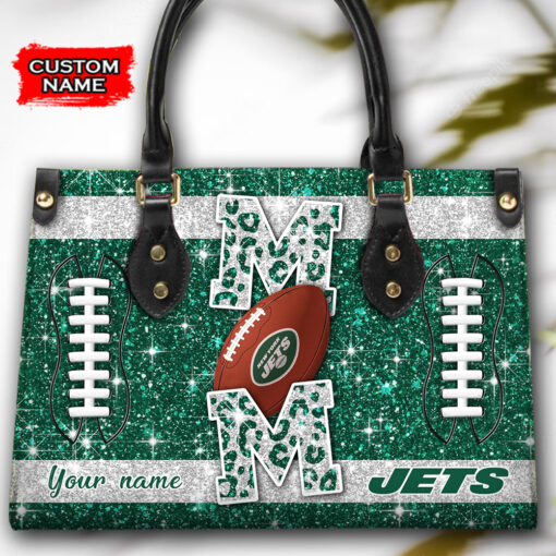 New York Jets Personalized Leather Hand Bag BBLTHB592