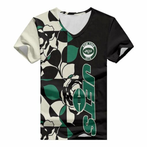 New York Jets V-neck Women T-shirt BG623