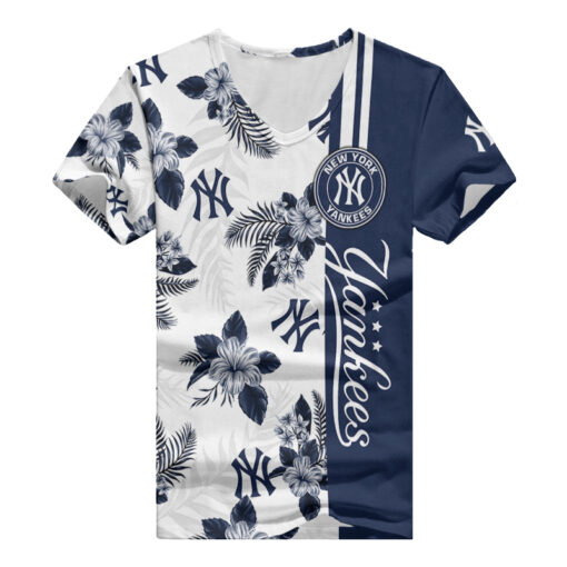 New York Yankees Personalized V-neck Women T-shirt AGC02