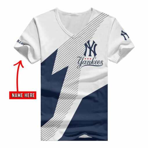 New York Yankees Personalized V-neck Women T-shirt BG922