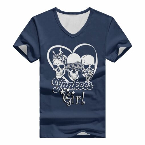 New York Yankees V-neck Women T-shirt BG524