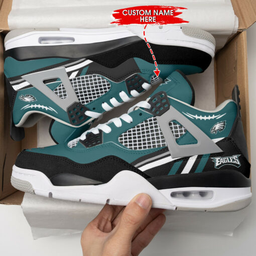 Philadelphia Eagles Personalized AJ4 Sneaker BG137