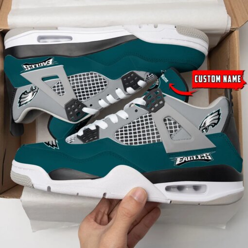 Philadelphia Eagles Personalized AJ4 Sneaker BG44