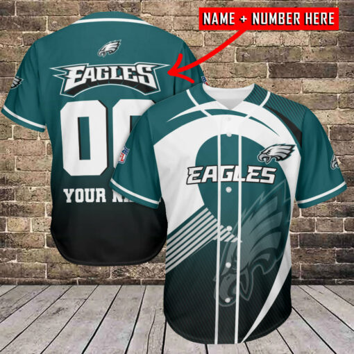 Philadelphia Eagles Personalized Baseball Jersey BG661