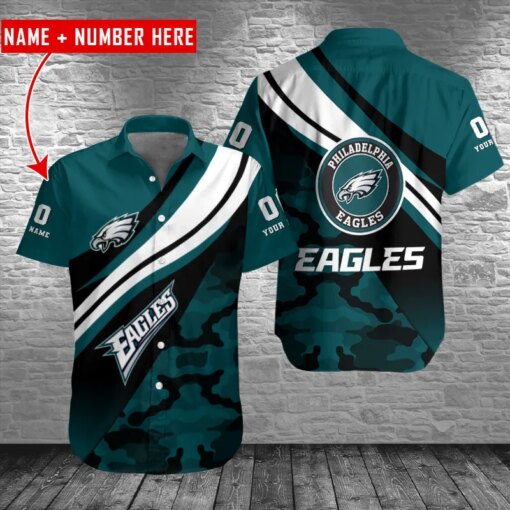 Philadelphia Eagles Personalized Button Shirt BB738