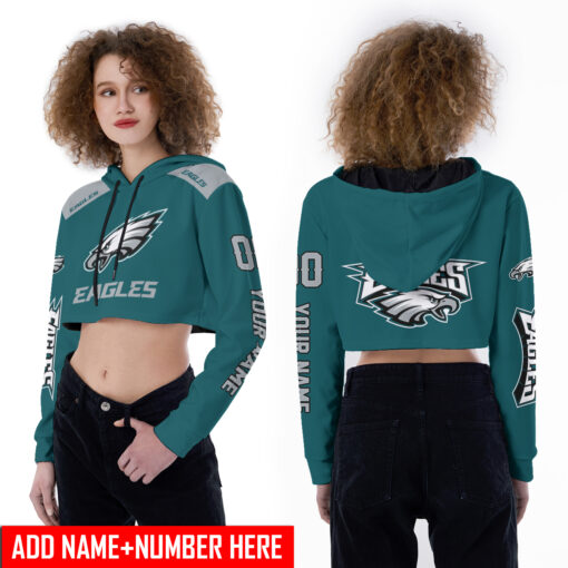 Philadelphia Eagles Personalized Combo Croptop Hoodie And Leggings AZCLG073+AZC2CHD073