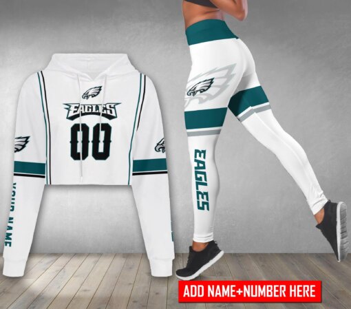 Philadelphia Eagles Personalized Combo Croptop Hoodie And Leggings BGLG378+BG2CHD378