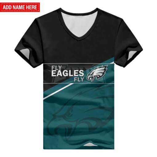 Philadelphia Eagles Personalized Summer V-neck Women T-shirt BG380