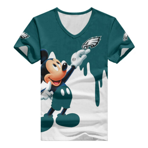 Philadelphia Eagles Personalized Summer V-neck Women T-shirt BG395