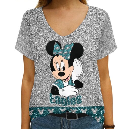 Philadelphia Eagles Personalized V-neck Women T-shirt AGC56