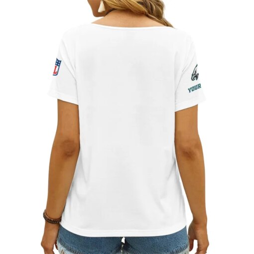 Philadelphia Eagles Personalized V-neck Women T-shirt AGCWTS230