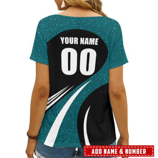 Philadelphia Eagles Personalized V-neck Women T-shirt AGCWTS298