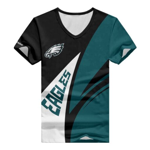 Philadelphia Eagles Personalized V-neck Women T-shirt BG656