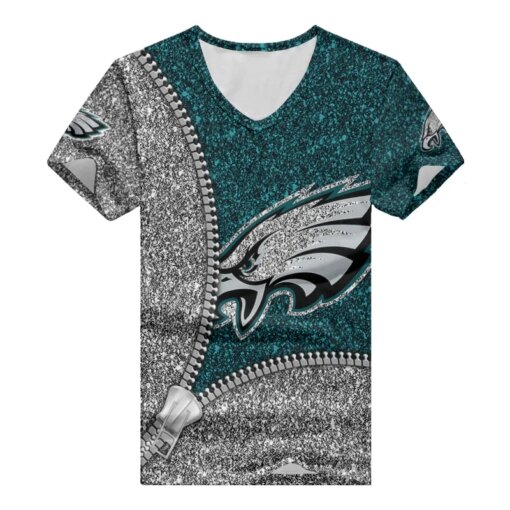 Philadelphia Eagles Personalized V-neck Women T-shirt BG679