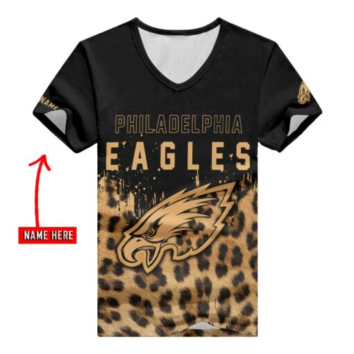 Philadelphia Eagles Personalized V-neck Women T-shirt BG847