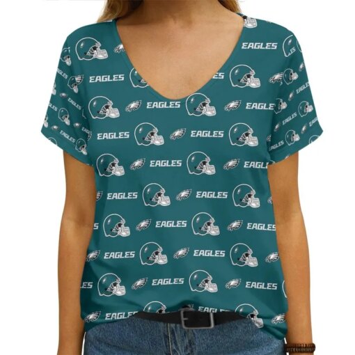 Philadelphia Eagles V-neck Women T-shirt