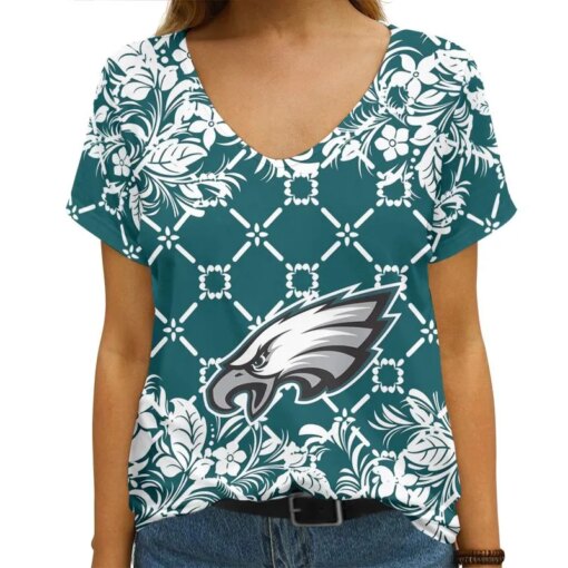 Philadelphia Eagles V-neck Women T-shirt