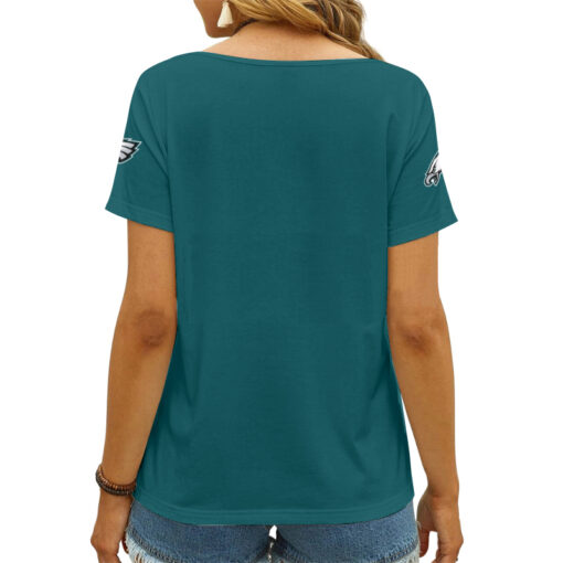 Philadelphia Eagles V-neck Women T-shirt AGCWTS176