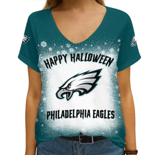 Philadelphia Eagles V-neck Women T-shirt AGCWTS176