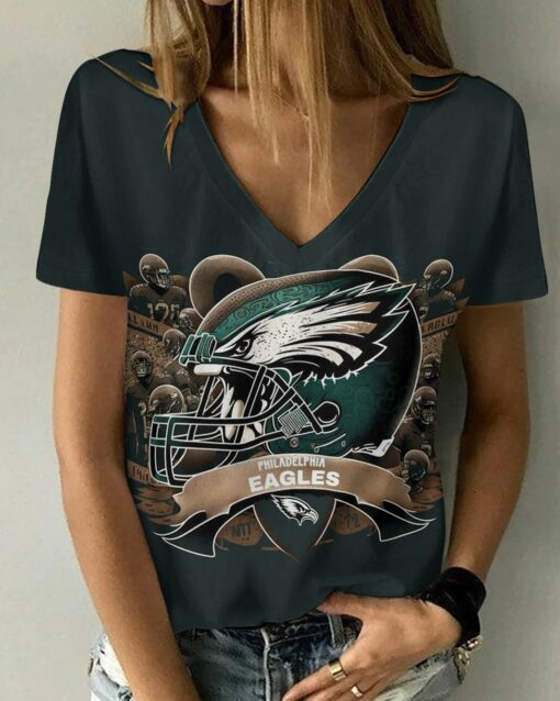 Philadelphia Eagles V-neck Women T-shirt BG940