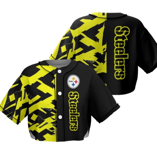 Pittsburgh Steelers Crop Top Baseball Jersey 110