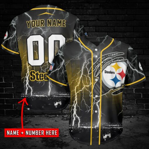 Pittsburgh Steelers Personalized Baseball Jersey BG1007