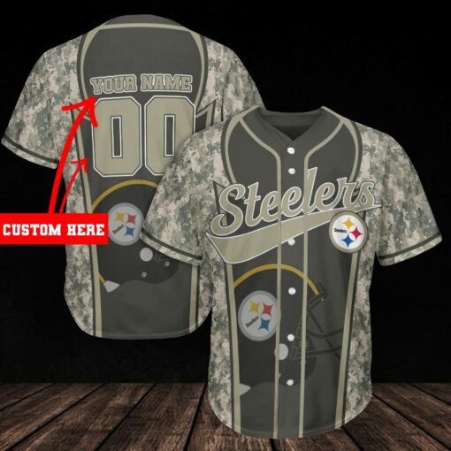 Pittsburgh Steelers Personalized Baseball Jersey BG1010