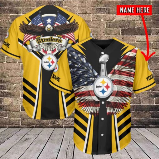 Pittsburgh Steelers Personalized Baseball Jersey BG608