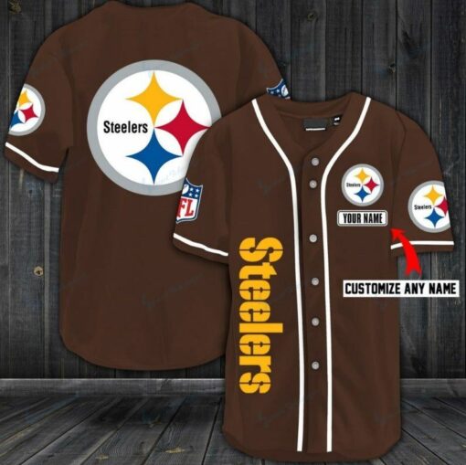 Pittsburgh Steelers Personalized Baseball Jersey Shirt 36-1