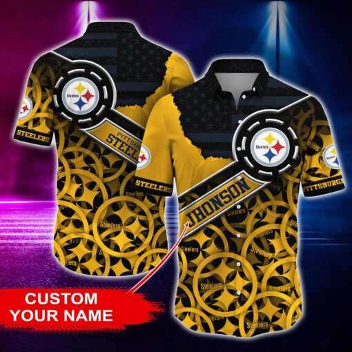 Pittsburgh Steelers Personalized Button Shirt and T-shirt BG184