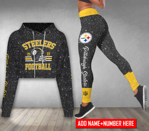 Pittsburgh Steelers Personalized Combo Croptop Hoodie And Leggings AZCLG045+AZC2CHD045