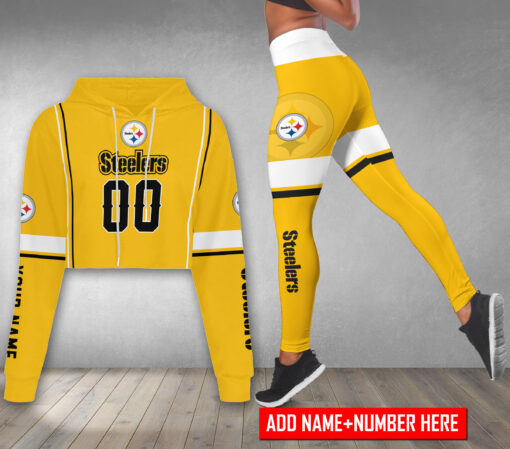 Pittsburgh Steelers Personalized Combo Croptop Hoodie And Leggings BGLG387+BG2CHD387