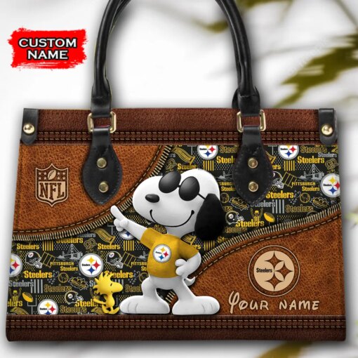 Pittsburgh Steelers Personalized Leather Hand Bag BBLTHB562