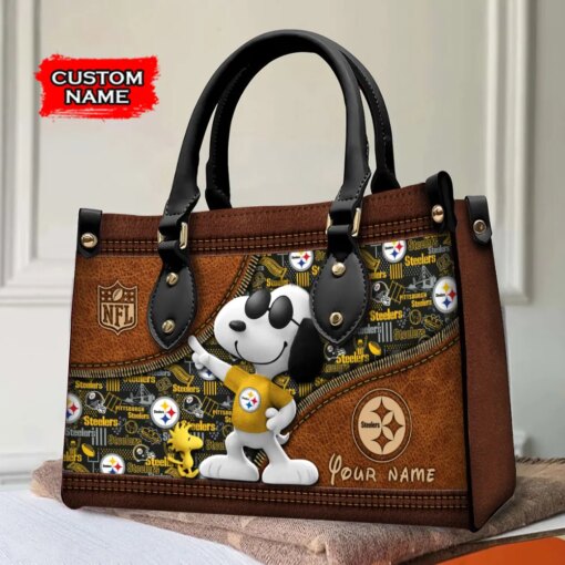 Pittsburgh Steelers Personalized Leather Hand Bag BBLTHB562