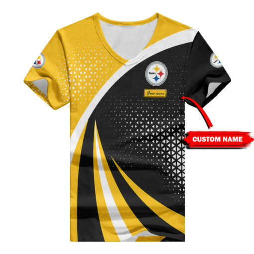 Pittsburgh Steelers Personalized Summer V-neck Women T-shirt BG312